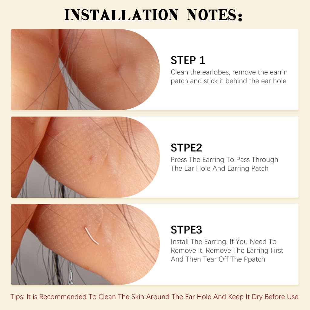 MAYCREATE 200pcs Invisible Earlobe Supports Lobe Lifter Stickers for Heavy Earrying Rings, Self Adhesive Earring Support Patches Earlobe Protectors for Sensitive or Stretched Earlobes