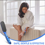 MAYCREATE Foot File for Callus Removal with Ergonomic Long Handle and Nanoglass Surface | Gentle Exfoliation for Smooth Feet