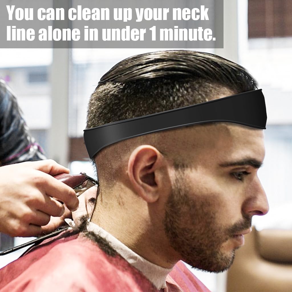 MAYCREATE Neckline Shaving Template for DIY Haircuts with Curved Silicone Band | Adjustable Guide for Men and Boys