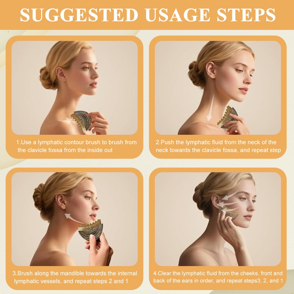 MAYCREATE Lymphatic Face Brush for Gentle Facial Massage with Raised Nubs and Snap-On Cap