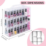 MAYCREATE Organizer Case for Makeup and Nail Polish with 48 Compartments and Clear Double Sided Lids