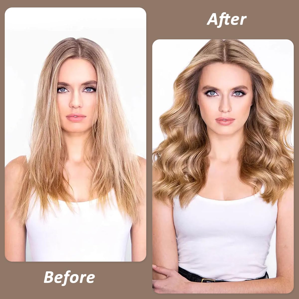 MAYCREATE Heatless Hair Curler for Overnight Curls with Jumbo Foam Rods and Satin Rollers | Brown Set for Women Styling