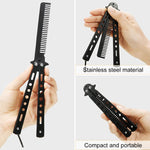 MAYCREATE Butterfly Comb for Training and Styling with 12.7cm Folding Design Stainless Steel