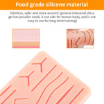 MAYCREATE Skin Pad for Stitching Practice with 14 Pre Cut Wounds 17×12×1.2cm Silicone | for Medical Students and Nurses