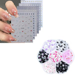 MAYCREATE Bow-Knot Nail Stud Rhinestones Set for DIY Manicure with 6 Sheets Stickers | 3D Butterfly Charms and Faux Pearl Decals