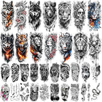 MAYCREATE® 34 Sheets Temporary Tattoo Sticker For Men Black Tattoo Stickers Beast on Arm Waterproof Large Tattoos Sticker Set