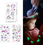 MAYCREATE Glow in the Dark Temporary Tattoos for Kids with 40 Sheets & 199 Designs | Waterproof Party Stickers for Boys and Girls