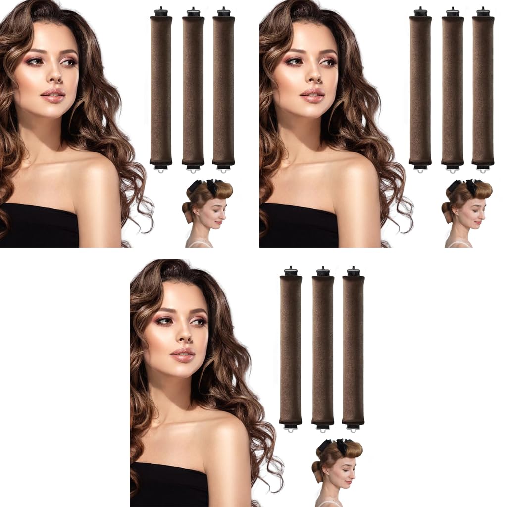 MAYCREATE Heatless Hair Curler for Overnight Curls with Hook Design and Satin Rollers | 3 PCS