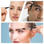 MAYCREATE Eyebrow Tweezer Razor Set for Precise Brow Grooming with Scissors and Brush | 6pcs Stainless Steel Tools for Women and Men