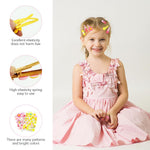 MAYCREATE Hair Clips for Girls 28Pcs Set with Unique Cartoon Designs in Pink and Yellow | Cute Gift Accessory for Kids