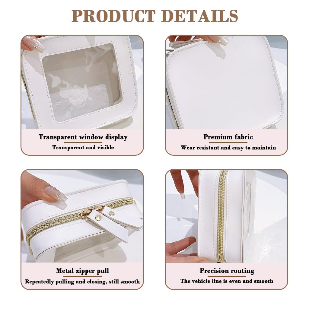 MAYCREATE Makeup Pouch for Travel and Home with Clear PVC Zip-up Design 13x5x12cm | Women’s Toiletry Organizer