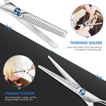 MAYCREATE Hair cutting scissor Professional Stainless Steel Hair Cutting Thinning Scissors Hairdressing Styling Set For Barber or Beauty Saloon Home
