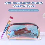 MAYCREATE Cosmetic Bag Zipper Makeup Pouch TPU, Semi-Transparent Holographic Travel Toiletry Bag Makeup Organizer Bag Cosmetic Storage Bag, Multi-Use Pencil Pouch for Girls