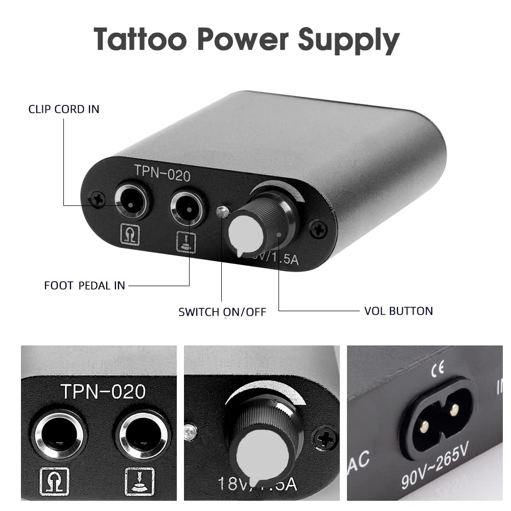 MAYCREATE Rotary Tattoo Machines Full Kit Coil Tattoo Machine Tattoo Shader & Liner Machine Tool Body Tattoo Machine Coil Machine Liner Coils Tattoo Machine for Beginners Starters Tattoo Pen