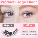 MAYCREATE False Eyelashes for Natural Cat Eye Look featuring 7 Pairs 3D Fluffy Wispy Strips