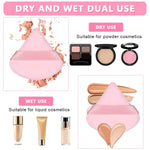 MAYCREATE Triangle Powder Puff for Dry and Wet Makeup featuring Dual Shape Design | 4 Pcs Cotton Set 7.2×7.0 cm