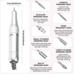 MAYCREATE Nail Drill Kit for Manicure with 6 Bits and 6 Sanding Rings | USB Rechargeable 3600mAh