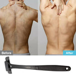MAYCREATE Back Hair Removal and Body Shaver for Men, Extra-Long Foldable Handle with 5 Blades, Shave Wet or Dry Shaving Epilating Body Groomer