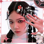 MAYCREATE Hair Clips for Women featuring 8 Metallic Flower Charms | Y2K Korean Style Barrettes