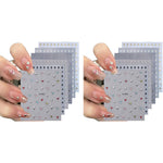 MAYCREATE Star Nail Stickers for DIY Nail Art with 3D Galaxy Stars Design | 6 Sheets Set