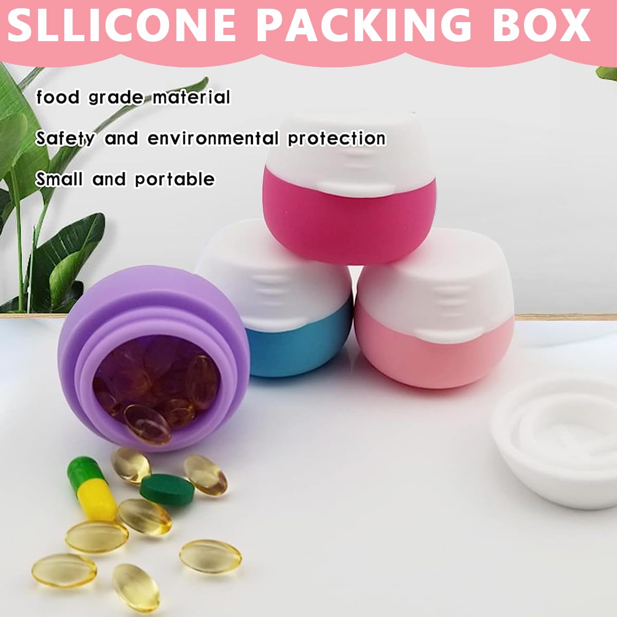 MAYCREATE 4Pcs Silicon Cream Jar, 20ml Mini Cosmetic Silicone Cream Jars with Lids, Refillable Leak-proof Travel Dispenser for Makeup Face Body Hand Cream - BPA-Free, Easy to Clean