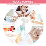 MAYCREATE 2Pcs Foaming Hand Soap Dispenser, 250ml Plastic Empty Flower-Shaped Foam Pump Liquid Soap Dispenser Bottles