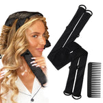 MAYCREATE Overnight Heatless Hair Curler Straps for Travel with Built-in Multi Elastics | Soft Velvet Kit with Comb