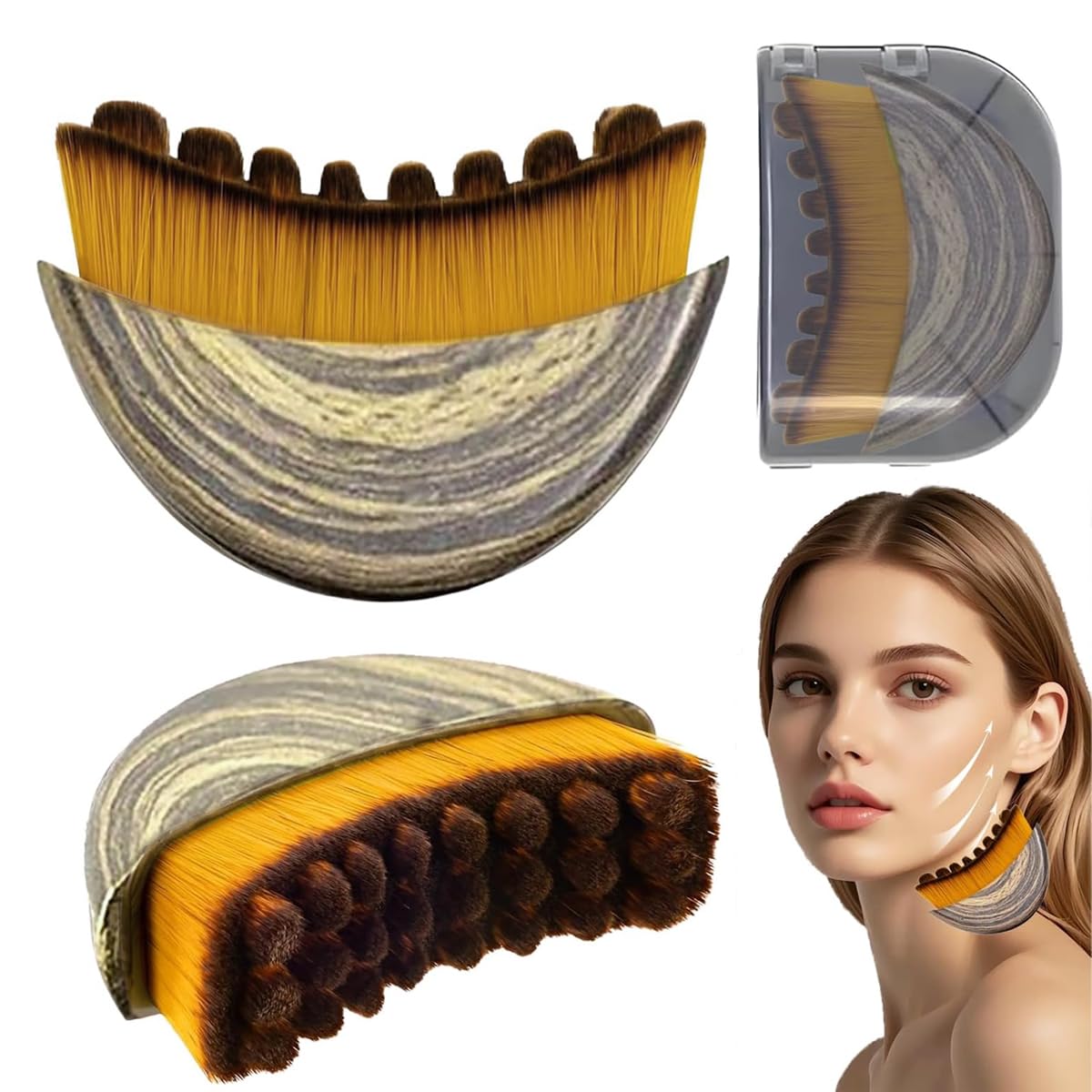 MAYCREATE Lymphatic Face Brush for Gentle Facial Massage with Raised Nubs and Snap-On Cap