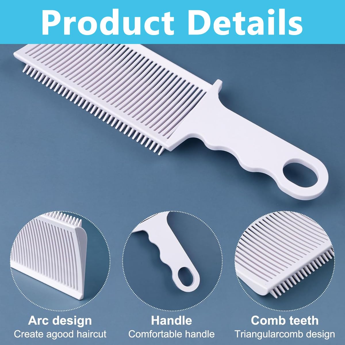 MAYCREATE 2Pcs Barber Fade Comb for Men Hair Cutting Comb for Various Short Haircuts, Professional Fading Clipper Comb Anti-Static Flat Top Curved Positioning Comb for Salon Styling Tools