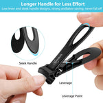 MAYCREATE Nail Cutter for Thick Nails with 180 Degree Wide Jaw and Ergonomic Handle | 3 PCS Stainless Steel Set for Men and Women