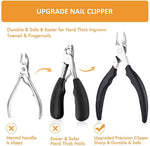 MAYCREATE Toenail Clippers for Thick Nails Nail Clippers Kit Set for Men and Women Heavy Duty Nail Nippers Cutter for Pedicure Precision Ingrown Fingernails (Black)