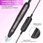 MAYCREATE Nail Drill Machine for Manicure and Pedicure with 20000rpm Speed and 25pcs Bits | Portable Electric Filer for Acrylic Gels and Callus Removal