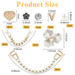 MAYCREATE 14pcs Bling Shoe Charms, Flower Pearl Clog Shoes Accessories, Fashion Crystal Rhinestone Shoes Charms Pearl Chain DIY Sandals Decoration for Women, Party Favors Birthday Gifts