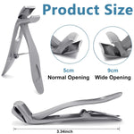 MAYCREATE Angled Head Nail Clippers for Seniors with 9mm Curved Blades and Nail Catcher | Stainless Steel Ergonomic Trimmer