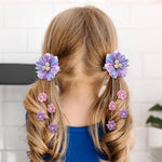 MAYCREATE Hair Bows for Girls 12PCS featuring Alligator Clips and Purple Flower Design | Cute Accessories for Kids and Teens