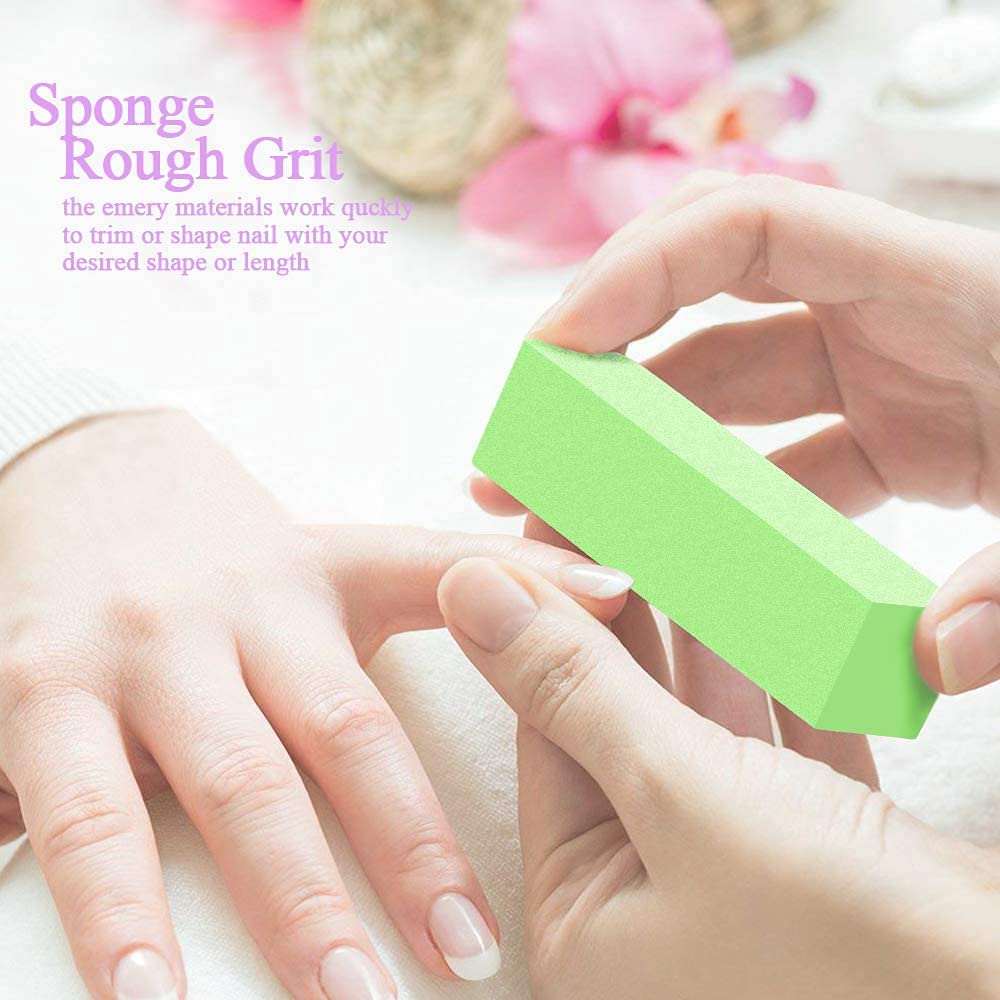 MAYCREATE 12Pcs Nail Files and Buffers Set Colorful Professional Manicure Tools Kit, Rectangular Nail Art Care Buffer Block Tools 100/180 Grit Nail Shaper