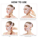 MAYCREATE Double Chin Reducer for Jawline Lifting and Firming with Adjustable Strap | Pink Face Mask for Anti Wrinkle Care