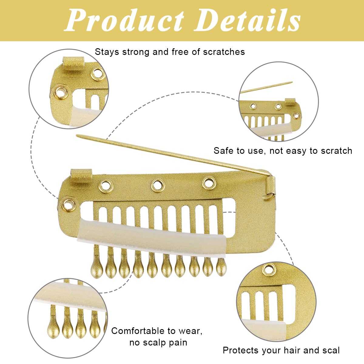 MAYCREATE Dupatta Clips for Brides 6pcs with Strong Grip Stainless Steel Pins | Secure Veil Fixing