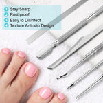 MAYCREATE Ingrown Toenail Tool Kit for Nail Care with 6pcs Dual End Design | Surgical Stainless Steel