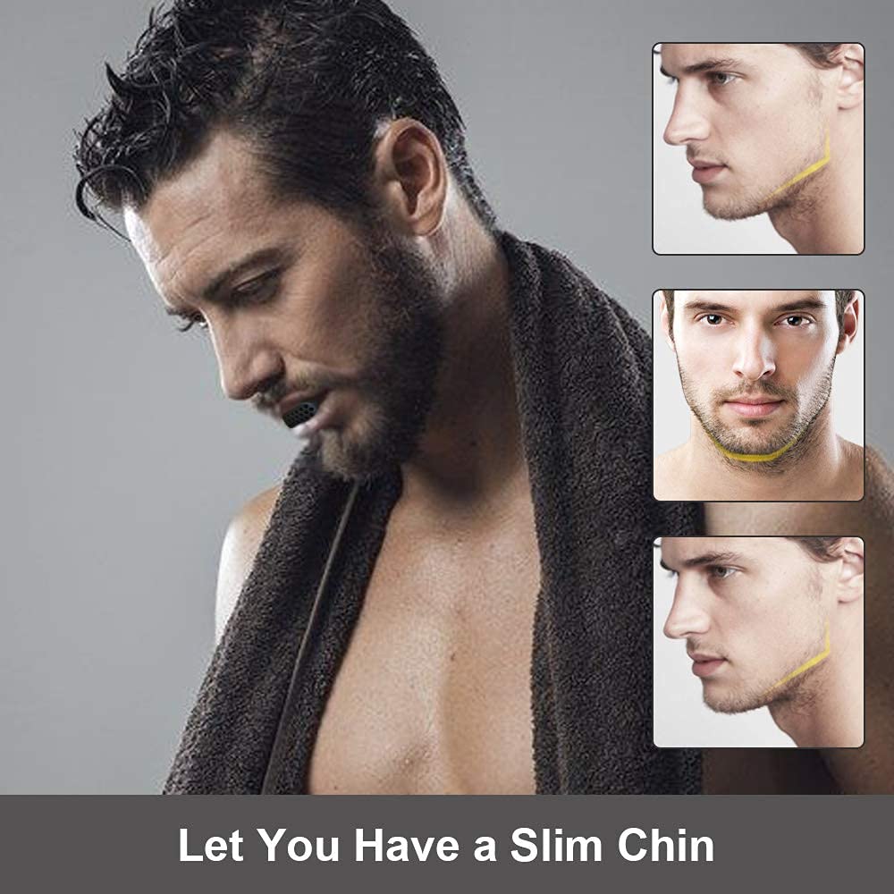 MAYCREATE Jawline Exerciser, jaw exerciser for Women & Men, Jaw Trainer Jawline shaper jaw Workout, Double Chin Reducer, Face Slimmer and Neck Toning, Define Your Jawline (Black, Pack of 2)