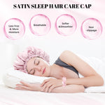 MAYCREATE Silk Bonnet for Sleeping with Adjustable Stretch Headband and 1 Scrunchie | Double‑Sided Satin Cap for Women Hair Protection