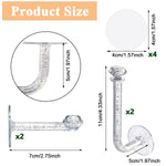 MAYCREATE 4Pcs Headband Holder Stand Scrunchie Organizer, Acrylic Clear Glitter Adhesive Scrunchy Holder Scrunchie Tower Storage Wall Hook for Women Girl Headband Bracelet Necklace