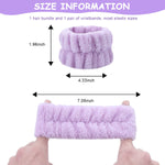 MAYCREATE Spa Headband Wristband Set for Face Wash and Yoga featuring Soft Microfiber for Women | 6PCS Purple Combo
