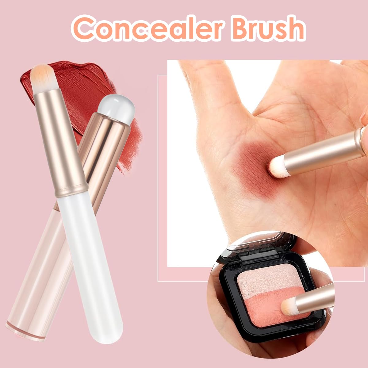 MAYCREATE Silicone Lipstick Brush for Lipstick Gloss and Balm | 3Pcs Reusable Set with Fine Bristles and Protective Caps
