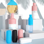 MAYCREATE Leak Proof Sleeves for Travel Bottles with Elastic Silicone Cover Set of 16 | Reusable 22 cm Caps