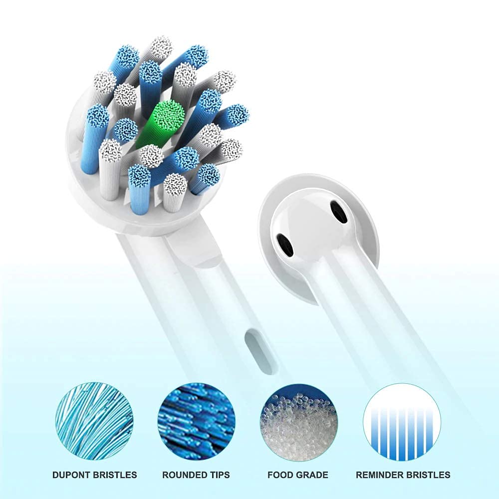 MAYCREATE Pack of 4 Replacement Toothbrush Heads Compatible Generic Electric Toothbrush Heads, For Oralb Electric Toothbrush Head Braun Bases (White for Oralb Electric Toothbrush)