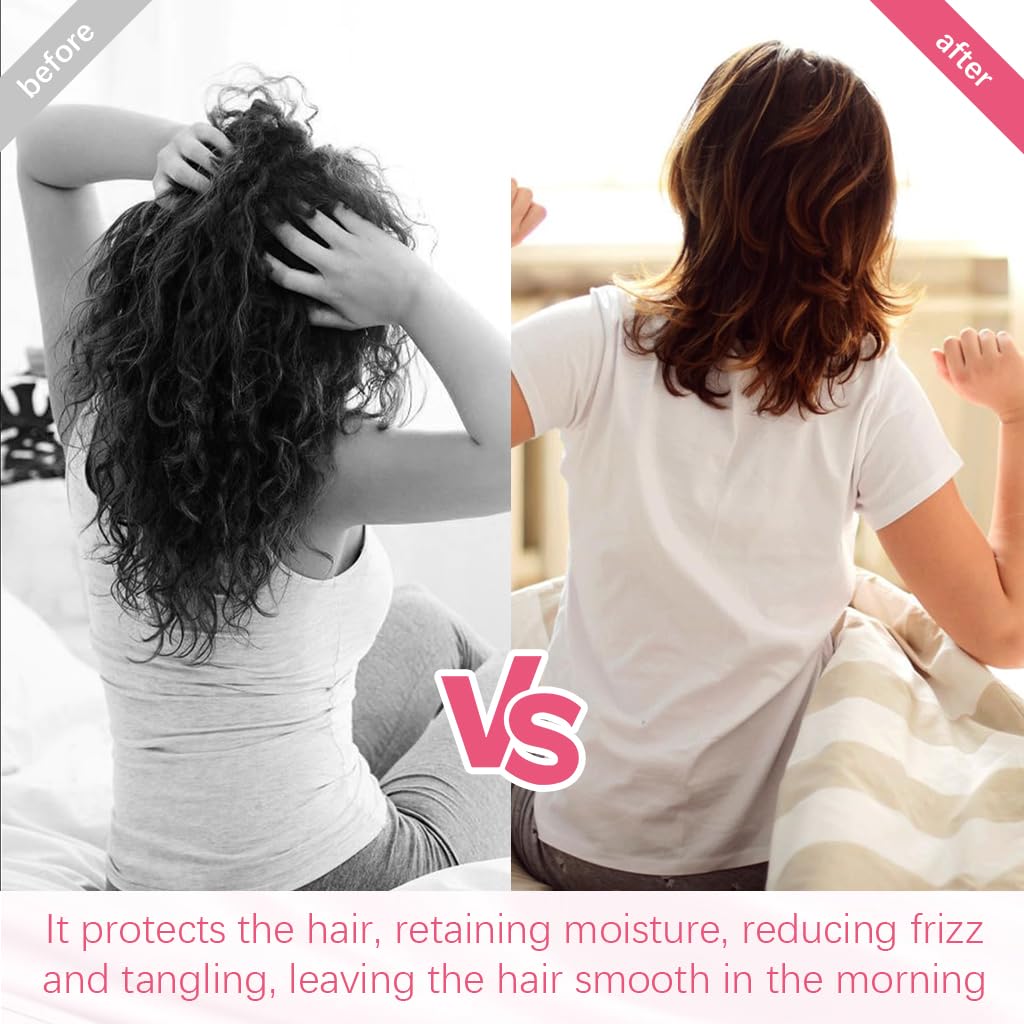 MAYCREATE Silk Bonnet for Sleeping with Adjustable Stretch Headband and 1 Scrunchie | Double‑Sided Satin Cap for Women Hair Protection