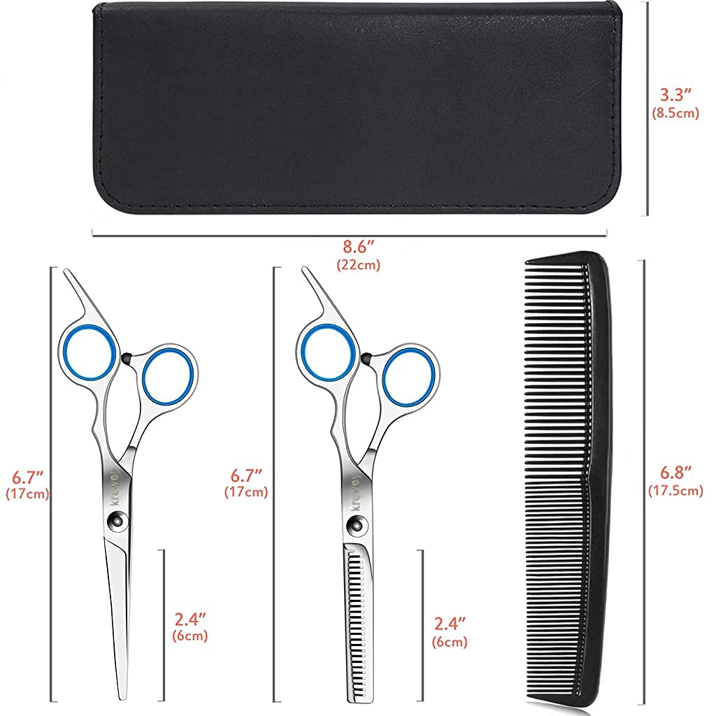 MAYCREATE Hair Cutting Tools Scissors for Hair Cutting Professional Salon Barber Scissors with Double Thinning Scissor Stainless Steel Home Hair Cutting & Styling Scissor Tools