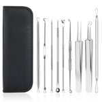 MAYCREATE 9PCS Blackhead Remover Tools Stainless Steel Blackhead Pimple Blemish Extractor/Remover Tool with Tweezers, Professional Acne Remove Tools