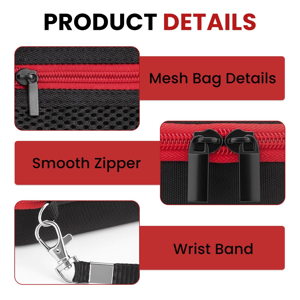 MAYCREATE Electric Shaver Storage Bag for Travel with Multi Compartments and Mesh Pocket 20x13x6cm
